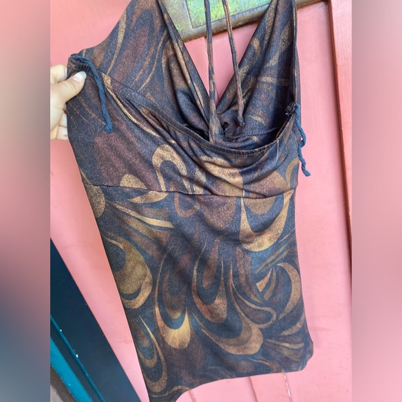 ⭐️Vintage Sparkly brown groovy tank top - Picture 5 of 6